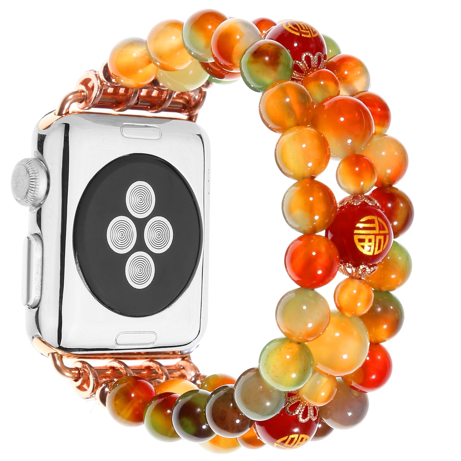 Stylish Three Rows Agate Beads + Metal Bracelet Wrist Strap Smart Watch Band for Apple Watch Ultra 2 49mm Series 9 45mm SE (2023) 44mm Ultra 49mm Series 8 45mm 7 45mm Series 6 5 4 SE 44mm SE (2022) 44mm Series 3 2 1 42mm Stylish Three Rows Agate Beads + Metal Bracelet Wrist Strap Smart Watch Band for Apple Watch Ultra 2 49mm Series 9 45mm SE (2023) 44mm Ultra 49mm Series 8 45mm 7 45mm Series 6 5 4 SE 44mm SE (2022) 44mm Series 3 2 1 42mm